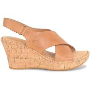 *SALE* BORN Henning Criss Cross Cork Wedge Sandal